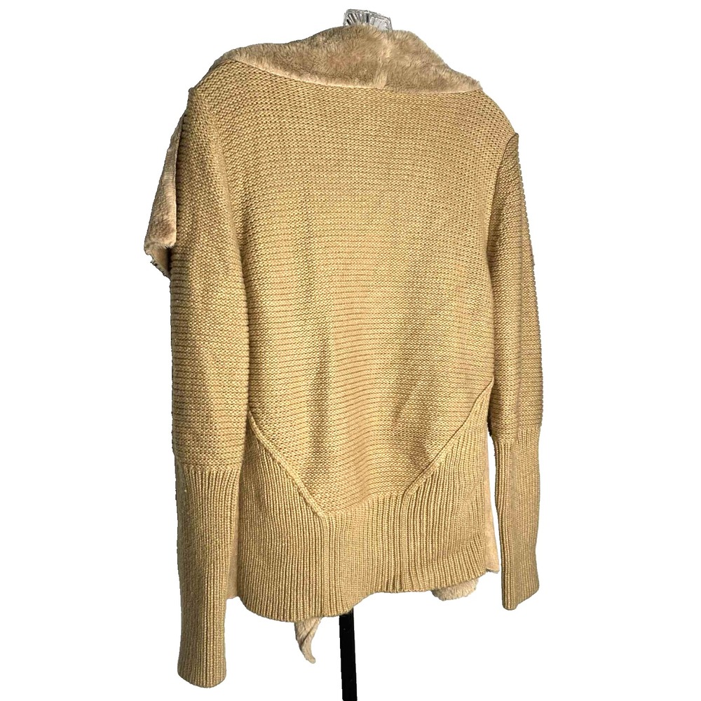 Hazel women's cardigan Size Large Gia Faux Fur Suede and Knit Waterfall boho - Picture 6 of 9